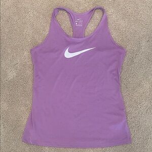 Lavender Nike dri-fit workout tank, white Nike check, size M